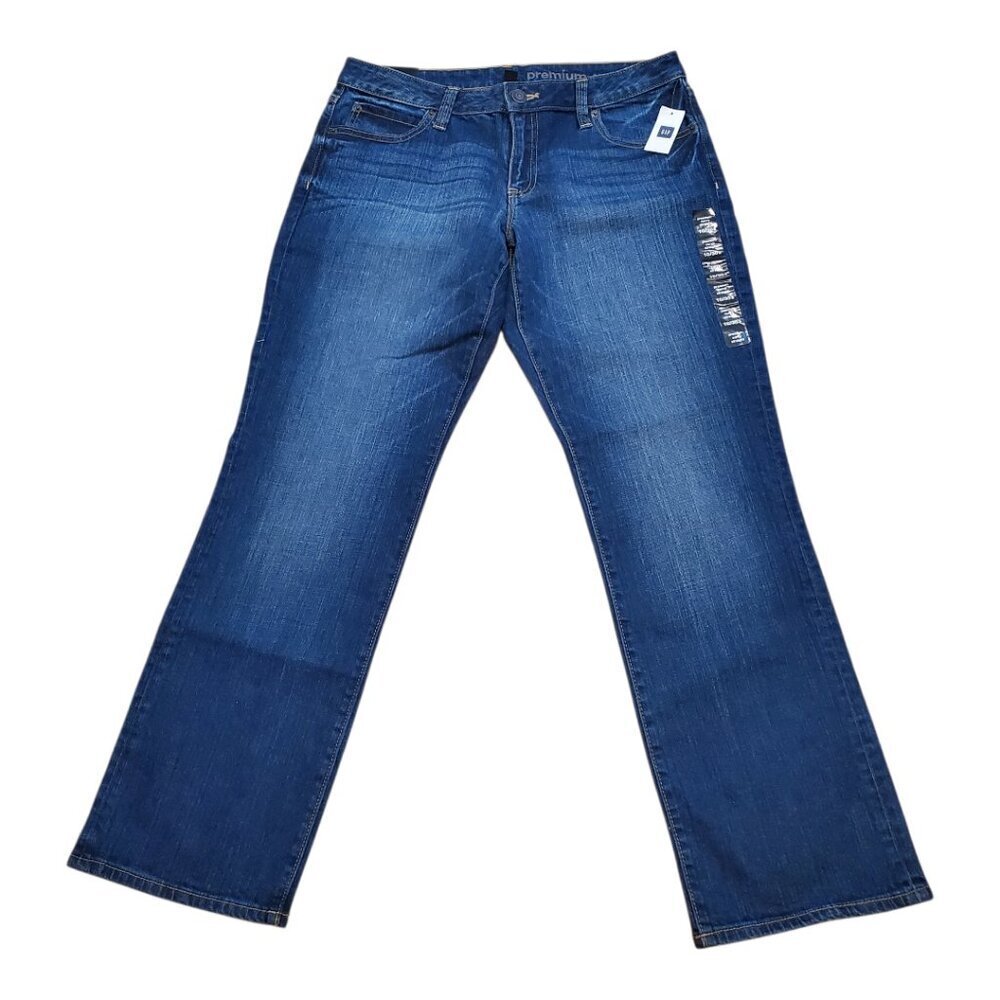 NEW GAP SZ 10/30S Womens Premium Curvy Straight Distressed 5-Pocket Denim Jeans